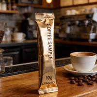 Sachets de café imprimés sur mesure en gros, pochettes en film PET à scellage arrière pour barres énergétiques et café en portion individuelle