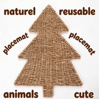 Napperon Naturel Écologique en Herbe Tressée, Formes Lapin, Poisson, Fleur et Feuille, Design Unique et Charmant
