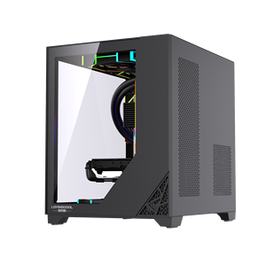 LOVINGCOOL Haute Qualité MATX ITX <span class=keywords><strong>PC</strong></span> <span class=keywords><strong>Gamer</strong></span> Desktop Cases Mid Tower avec 120mm RGB Fan Verre Trempé pour <span class=keywords><strong>PC</strong></span> Gaming - Product Image 4