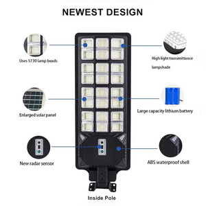 Lampe solaire intelligente étanche avec détecteur de mouvement et télécommande, 18000 mAh, 300 W, idéale pour les applications de jardin, de route et de paysage - Product Image 2