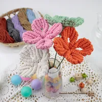 1 Set Kit Makrame Terlaris 4-Leaf Clover DIY Poliester Buket Bunga 3D Dekorasi Rumah Hadiah untuk Pemula