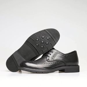 New Men's Genuine Leather Closed <b>Toe</b> Oxford Shoes Business Formal Wear No <b>Heel</b> Breathable Denim Color Autumn Season - Product Image 1