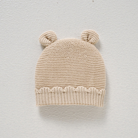 Chapeaux pour bébés nouveau-nés en coton personnalisés Mimixiong, tricotés et brodés avec le nom du bébé, chapeaux pour bébés avec de jolies oreilles, bonnets pour bébés