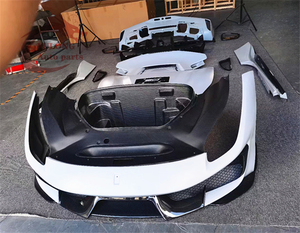 Pista Phong Cách Khô Sợi Carbon Phía Trước Bumper Phía Sau Bumper Side Váy Phía Sau Spoiler Cho Ferrari 488 Gtb Spider - Product Image 2