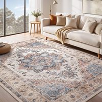 Tapis lavables à motifs floraux fabriqués à la machine Hapton |   Décoration de golf pour la maison, design vintage imprimé, respectueux de l'environnement et adapté aux animaux domestiques, en solde