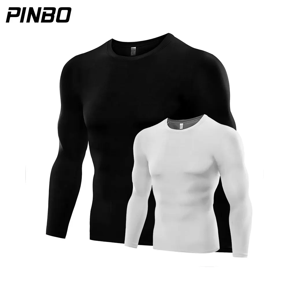 New Arrival Custom Quick Dry Polyester Sportswear Compression Men Long Sleeves Slim T Shirt