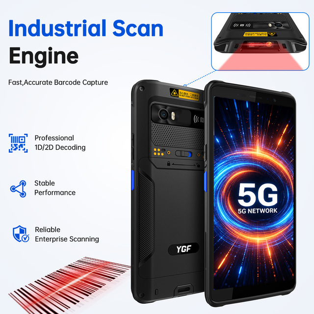 Mobile Computer PDA Android 13 Industry Waterproof Rugged PDAs Octa Core 5G NFC Warehouse Logistics Barcode Scanner PDA