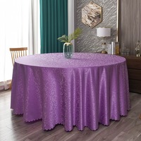 Nappe ronde de 120 pouces en tissu polyester jacquard floral lavable de luxe pour la décoration de fêtes, mariages et banquets