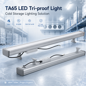 Éclairage LED Tri-proof pour Chambre Froide Industrielle, Sans Scintillement, Étanche IP66, Verre Trempé 4mm, Barre Linéaire, Garantie <span class=keywords><strong>5</strong></span> Ans - Product Image 1