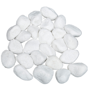 Glossy Snow Garden <strong>White</strong> <strong>Flat</strong> Cobbles Stone for Poolside Outdoor Pathways Garden <strong>Pebbles</strong>