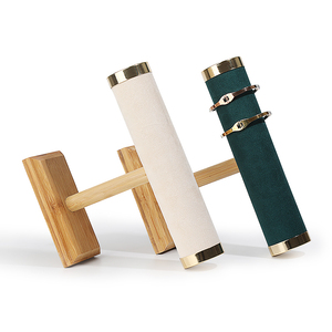 Lujo de alta calidad logotipo personalizado de madera blanca de terciopelo regalo embalaje reloj brazalete caja joyería vitrina bandeja - Product Image 3