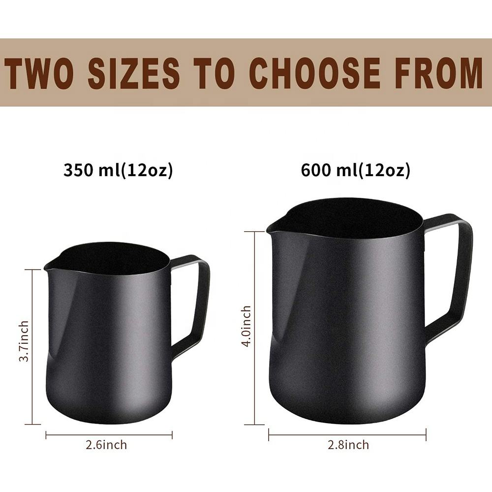 Brocca Latte Acciaio Inox 600ml | Per Cappuccino E Latte Art | Beccuccio Anti-Goccia | Colore Giallo - Foto 3