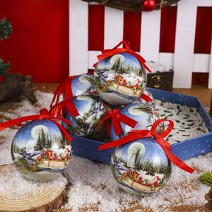 Lot de 7 pendentifs de Noël imprimés en forme de boule, ornements suspendus en mousse bonhomme de neige, décorations d'arbre, découpes pour Noël - Product Image 2