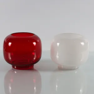 Vase de bol blanc rouge personnalisé avec piédestal, vente en gros