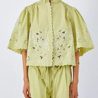 Conjunto de Lino OEM de Moda 2025 para Mujer, Top y Vestido Corto, Casual, Verano, 2 Piezas, Diseño Sólido, Algodón, Bordado, Gran Venta