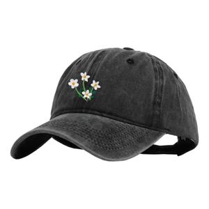 Casquette de baseball unisexe en sergé lavé style vintage, brodée, souple et réglable, modèle Dad Hat rétro - Product Image 1
