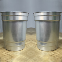 Mugs en aluminium à bord roulé, réutilisables, sans BPA, de qualité alimentaire, pour boissons froides, bar, fête, avec logo personnalisé, tasse à bière en métal