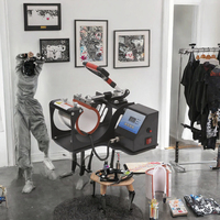 Nouvelle presse à chaud semi-automatique 4-en-1 multicolore pour l'impression par sublimation sur casquettes, t-shirts, mugs et assiettes (110V/220V)
