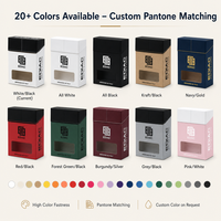 Boîte à couvercle rabattable avec fenêtre en PVC, couvercle noir mat bicolore, corps blanc, emballage de présentation pour la vente au détail, logo personnalisé, MOQ 100 pièces