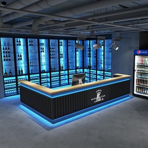 Comptoir de réception de style industriel moderne pour hôtels, bars, salles de billard rétro, cafés, gymnases, en bois - Product Image 2