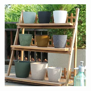 New Design Colorful Self Watering Plant Flower Pots With Auto Water Container Home Garden Decor Round Flowerpot Planter