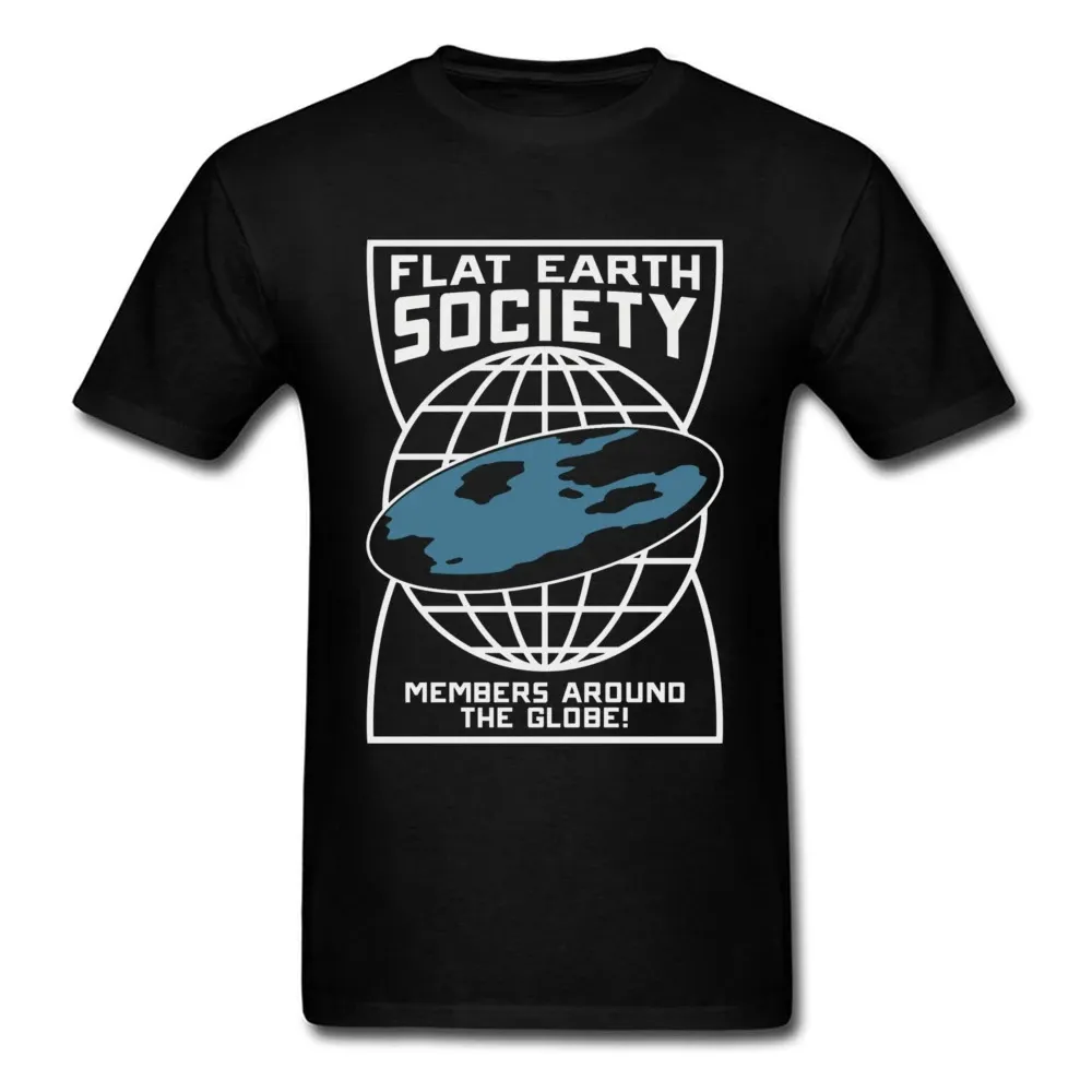 Großhandel Geek T-shirt Männer Flache Erde Gesellschaft Mitglieder Um Den Globus Tops Tees Schule Funky T Shirt Jungen Flache Earther tees