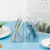 Porte-crayons carré transparent en plastique simple, organisateur de papeterie pour étudiants, organisateur de bureau, porte-stylos créatif en acrylique