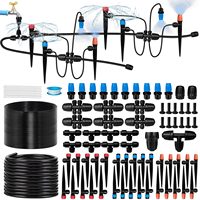 Excellent Système d'Arrosage Goutte à Goutte pour Jardin avec Tubes et Raccords Barbelés, Kit d'Arroseurs Réglables pour Pelouse et Légumes Potagers
