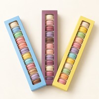Boîte cadeau de luxe en papier rigide personnalisée pour macarons, avec fenêtre et logo, pour l'emballage des macarons