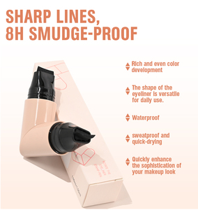 Двусторонний карандаш-подводка для глаз Private Label с роторным механизмом, стойкий, водостойкий, с штампом для быстрого создания эффекта «летящих глаз» - Product Image 2