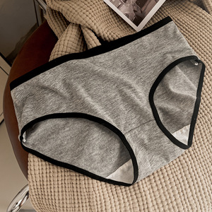 Braguitas de algodón sin costuras para mujer, de cintura media, estilo hipster, color negro y blanco, tejido liso, deportivas, frescas y sin marcas, para uso diario. - Product Image 5
