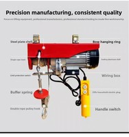 Palans électriques monopoutre en aluminium certifiés CE 200kg-1200kg avec câble en acier, crochet et télécommande Wei Li Nouveauté