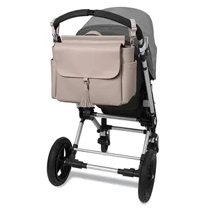 Atacado Custom Vegan Leather Newborn Baby Care Fralda Saco Pendurado Na Mummy Backpack Stroller Caddy Fralda Bag