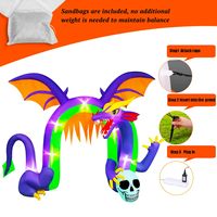 9ft Halloween diable dragon décoratif éclairé vacances arc gonflable cour festival en plein air Halloween arc gonflable décors