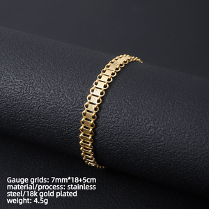 <b>Men</b> Stainless Steel Bracelet Chains Multi Style | 18K PVD Gold Waterproof Non Tarnish <b>Mens</b> Chain Bracelets Bulk Wholesale - Product Image 2