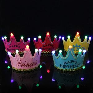 Diademas con Tiara de Rey para Niños con Logotipo Personalizado, Juego de Diademas con Luces LED Intermitentes para Decoración de Cumpleaños, Sombreros de Princesa Coloridos para Fiestas - Product Image 3
