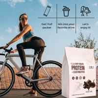 Poudre de boisson protéinée OEM 20g saveur pêche mangue, riche en protéines, avec collagène et électrolytes pour l'hydratation