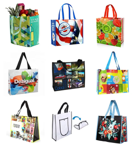 Sacs fourre-tout imprimés personnalisés en tissu recyclable Sacs à provisions bon marché à poignée non tissée Sac fourre-tout laminé pp tissé - Product Image 6