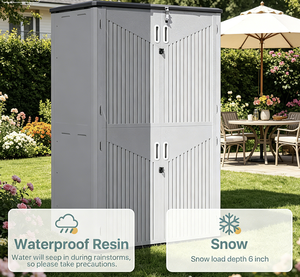 Caseta <span class=keywords><strong>de</strong></span> Almacenamiento <span class=keywords><strong>de</strong></span> <span class=keywords><strong>Resina</strong></span> HDPE Resistente al Agua, Directo <span class=keywords><strong>de</strong></span> Fábrica, con Base Incluida, Armario Horizontal para Herramientas <span class=keywords><strong>de</strong></span> Jardín - Product Image 5