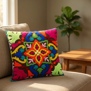 Housse de coussin carrée indienne Suzani 100% coton tissu avec motif brodé à la main taies d'oreiller les plus populaires - Product Image 2