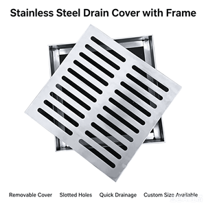 Grille de drainage carrée interchangeable en acier inoxydable galvanisé, anti-corrosion et durable, pour caniveaux de passerelles, plusieurs normes - Product Image 6