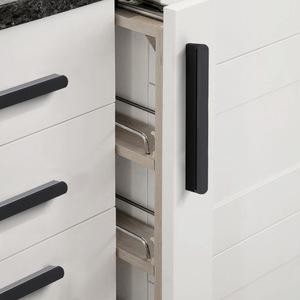 Modern Minimalist Aluminum Alloy Cabinet Handles Bar Shape Drawer Wardrobe Door <b>Black</b> Gold Long Durable - Product Image 2