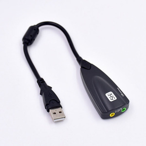 SoundCard USB Virtual 7.1 Stereo <span class=keywords><strong>Audio</strong></span> Mic Headphone kabel adaptor hitam putih - Product Image 4