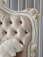 Lit double de luxe en tissu à la française Versailles Mobilier européen en bois massif avec rangement Lit doux de style traditionnel