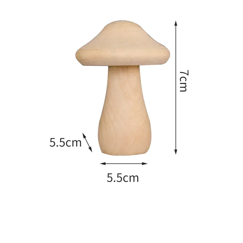 Custom wooden mushroom head decoration pieces, creative children's early education DIY painted toys