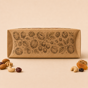Sacs d'emballage alimentaire en papier kraft refermables en gros avec soufflet latéral et fenêtre pour noix et fruits secs - Product Image 2