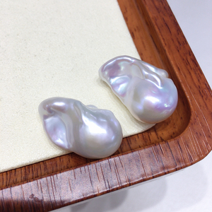 Hạt ngọc trai nước ngọt tự nhiên hình baroque trắng SHDIYAYUN 13-15mm, làm thủ công, kích thước lớn - Product Image 3