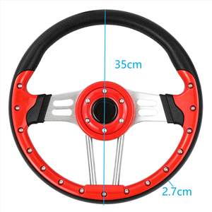 Funda para Volante de Carro de Golf Club Car EZGO G29 Drive Modificado, 14 Pulgadas, Rojo PU(B), Accesorios - Product Image 1