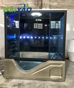 Modern Deluxe Massage Shower Enclosure Spa Bathroom Steam Indoor Room With Frame Aluminium Showers Houses For 2 Person