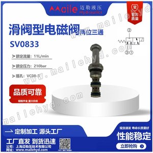 Vanne solénoïde hydraulique à cartouche Sv08 33, deux positions, trois voies, type fileté, pour assemblage de vanne directionnelle - Product Image 5